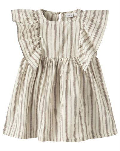 Name It - NMFHimali Kleid - Almond Milk/ Brown Lent